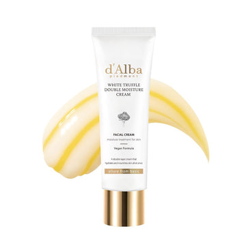 d'Alba White Truffle Double Moisture Cream, Vegan Moisturizer, Nourishing and Firming Dual Formula in ONE tube (2.02 oz)