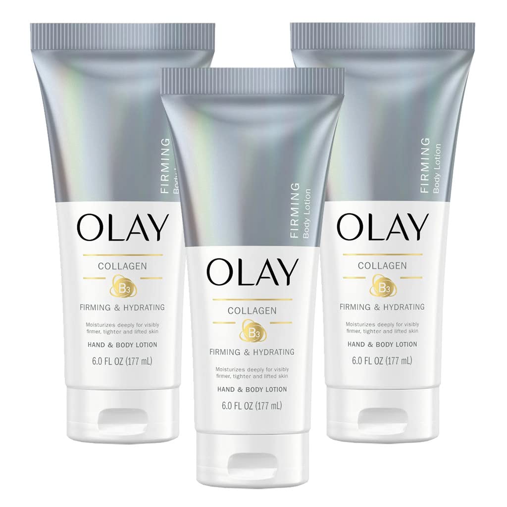 Olay Firming & Hydrating Hand and Body Lotion with Collagen, 6 fl oz (Pack of 3)