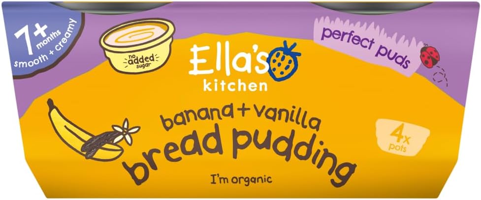 Ella'S Kitchen Organic Banana + Vanilla Bread Pudding 80G