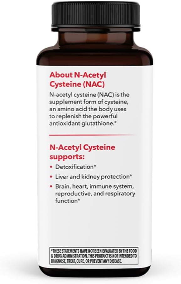 Lifeseasons Essentials N-Acetyl Cysteine (Nac) - Supports Brain, Liver, Heart & Immune Function - Detoxification Supplement - Boosts Immunity & Kidney Health - 60 Capsules : Health & Household