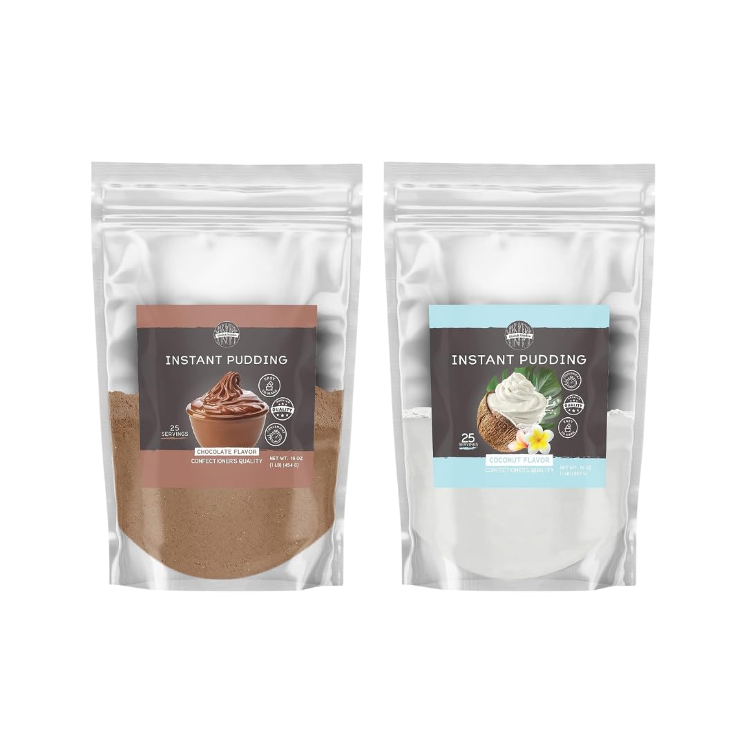 Birch & Meadow Chocolate & Coconut Pudding Mix Bundle, 1Lb Each, Desserts & Snacks, Bulk Mixes