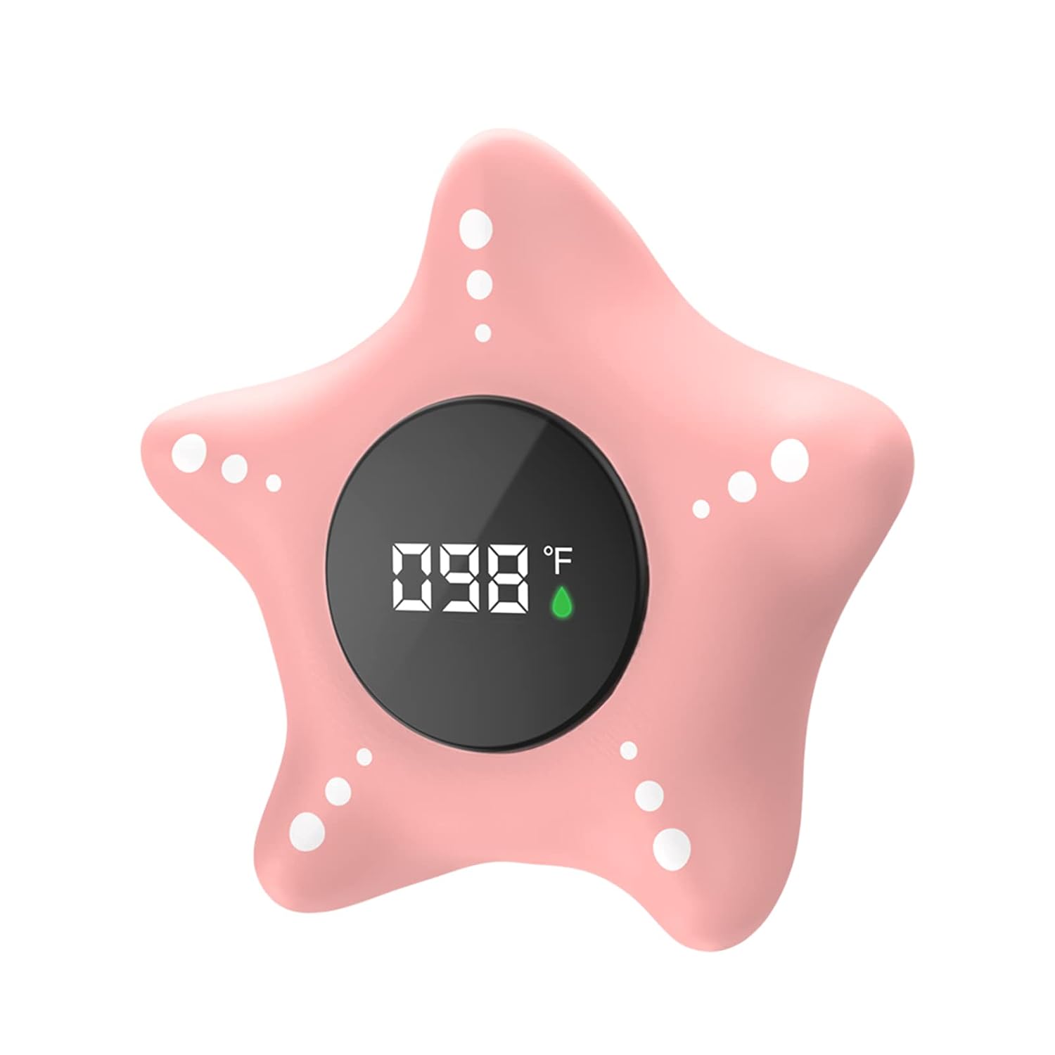 Baby Bath Thermometer Safety, Auto On & Off Bathtub Thermometer Floating Toy, Digital Bathing Water Temperature Warning Thermometer, Pink Sea Star Shape