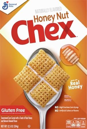 Honey Nut Chex Cereal, Gluten Free Breakfast Cereal, Made with Whole Grain, 12.5 OZ