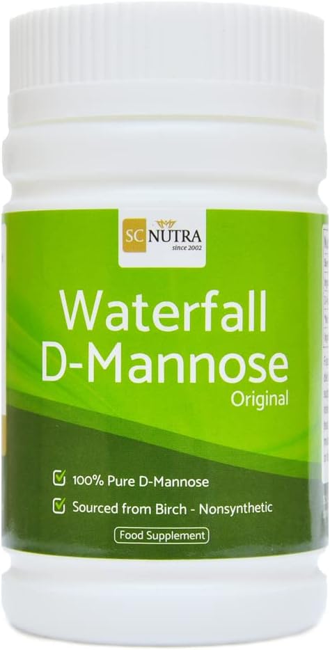 Waterfall D-Mannose Powder - 100% Pure D-Mannose Powder Naturally Sourced from Birch - Not a Blend - Free from Bulking Agent, Fillers & Cranberry - 50g / 1.76oz