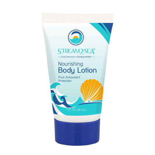 STREAM 2 SEA Nourishing Body Lotion For After Sun Dry Skin, 3 Pack 1 Fl oz Vitamin E, Squalane Reef Safe and Paraben Free Moisturizing Body Lotion For Women, Nourishing Sunburn Skin Care