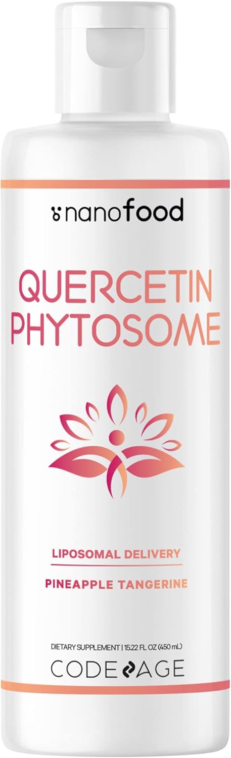 Codeage Liquid Quercetin Phytosome Supplement, Quercetin 1000 Mg Dihydrate, 3-Month Supply, Immune Support, Sophora Japonica, Vitamin E, Liposomal Delivery, Vegan, Non-Gmo, 15.22 Fl Oz