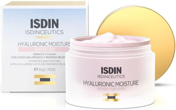 ISDIN Isdinceutics Hyaluronic Moisture Cream (Sensitive Skin) 50ml | Lightweight facial cream with hyaluronic acid for sensitive and redness-prone skin