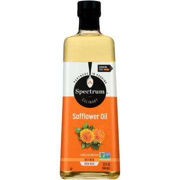 Spectrum Culinary, High Oleic Safflower Oil, Refined, 32 Oz (Pack of 12)