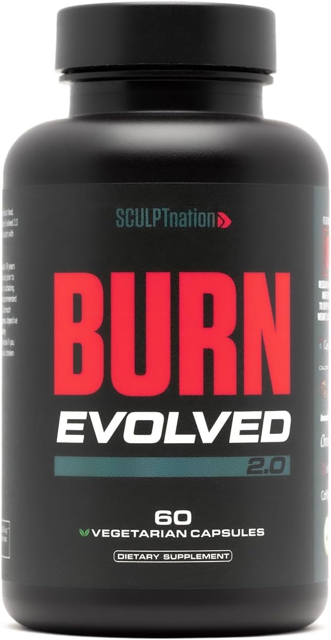 Sculpt Nation By V Shred Burn Thermogenic Fat Burner For Men & Women - Daytime Fat Burner Metabolism Booster - Premium Capsimax Cayenne Pepper, Chromax, Patented Ingredients - 60 Natural Veggie Pills