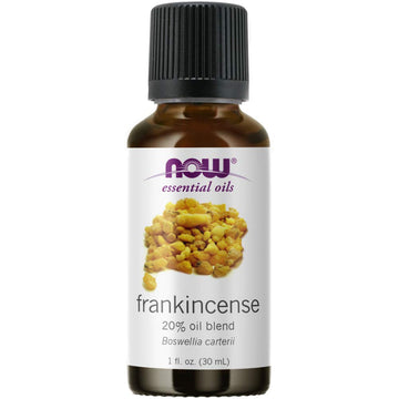Now Essential Oils, Frankincense Oil Blend, 20% Blend Of Pure Frankincense Oil In Pure Jojoba Oil, Centering Aromatherapy Scent, Steam Distilled, Vegan, Child Resistant Cap, 1-Ounce