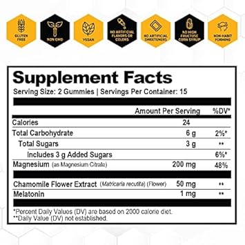 Magnesium Citrate Gummies 30ct with Neurofuel Nootropics Brain Focus Support Supplement 45 ct by Natual Stacks : Health & Household
