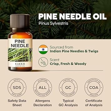 Kukka Pine Essential Oils for Diffuser - 100% Natural Fall Pine Oil Essential Oil - Pine Essential Oil for Candle Making Pine Needle Essential Oil - Soap Making Scent & DIY (0.34 Fl Oz) : Health & Household