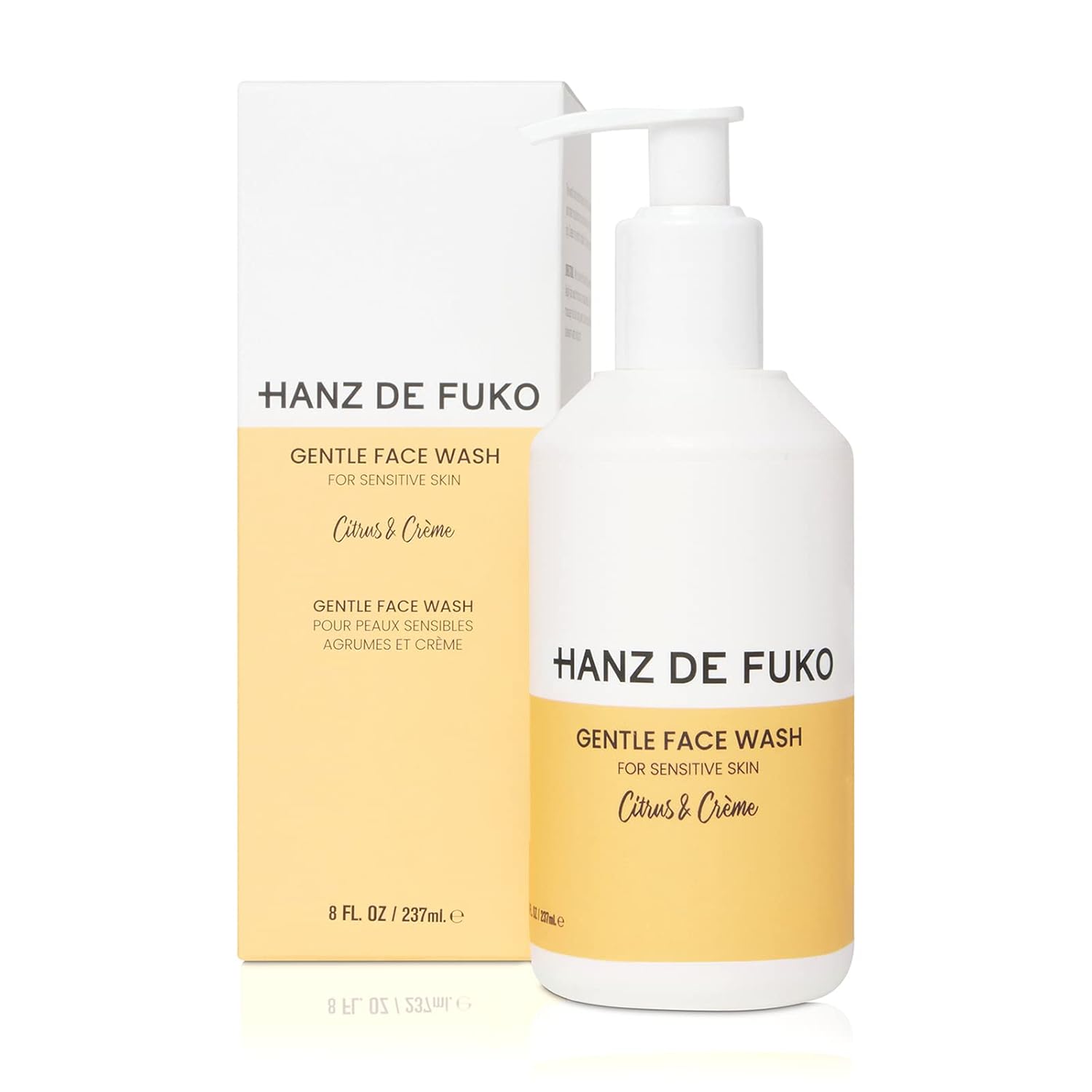 Hanz De Fuko Gentle Face Wash For Men & Women – Citrus & Creme Premium Facial Cleanser, Great For Sensitive Skin – Hypoallergenic Formula With Aloe Vera, Clove, Acai – Sulfate And Paraben Free – 8 Oz