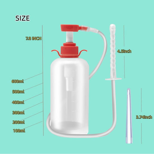 Vaginal Douche Enema Cleaner 600ml Reusable Manual Pressure Anal Vaginal Cleaning System Portable Kit