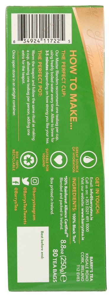 Barrys Tea Irish Breakfast Tea, 80 Ct