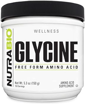 NutraBio Glycine Powder - Free Form Amino Acid Supplement - 1000mg Serving - 150g, 150 Servings