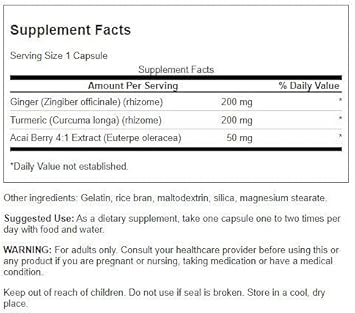 Swanson Full Spectrum Turmeric Acai & Ginger 60 Capsules