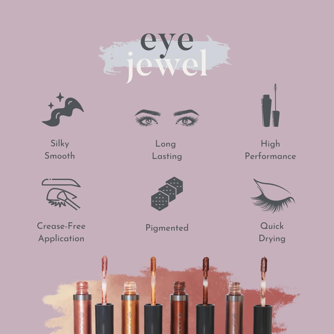 Dome Beauty Eye Jewels 24-Hour Eye Shadow Vegan, Cruelty-Free Long-Lasting Cream Eyeshadow, Radiant Finish Eye Makeup For All Skin Tones, Easy-To-Blend, Smudge-Proof, Rose Gold .15 Fl Oz : Beauty & Personal Care