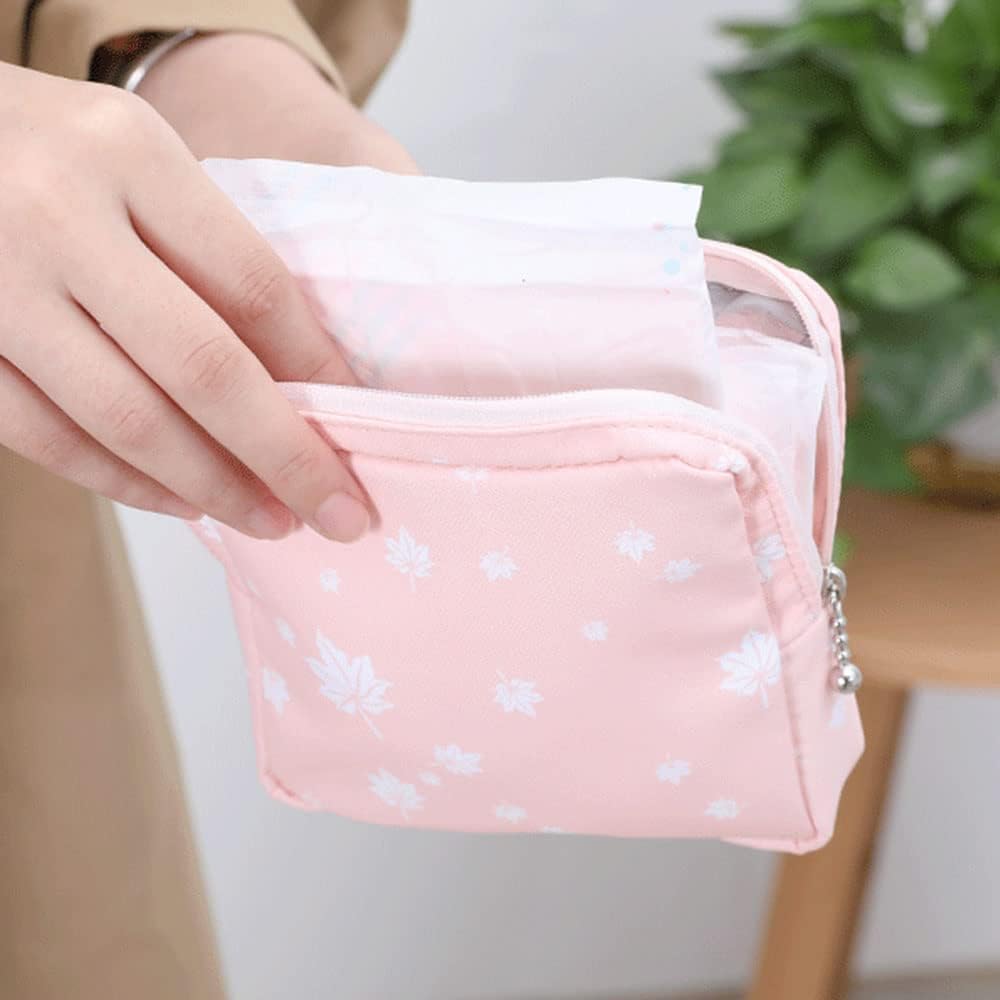 ZBORH 2 Pcs Sanitary Napkin Storage Bag Menstrual Pad Bag Zipper Sanitary Napkin Bag Menstrual Cup Pouch for Women Girls (Color 1) : Health & Household