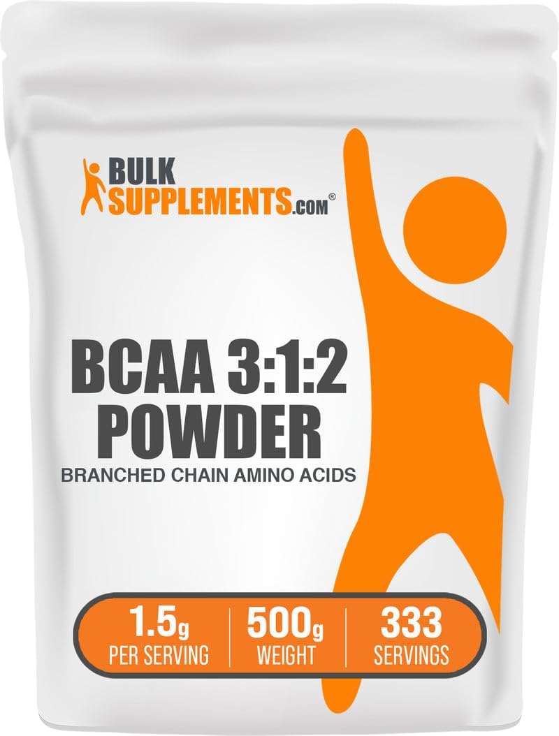 Bulksupplements.Com Bcaa 3:1:2 Powder - Bcaa Supplements, Bcaa Powder, Branched Chain Amino Acids - Unflavored & Gluten Free, 1500Mg Per Serving, 500G (1.1 Lbs) (Pack Of 1)