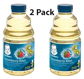 Gerber Water & Fruit Toddler Juice Blend, Strawberry Kiwi, 32 Ounce Bottles