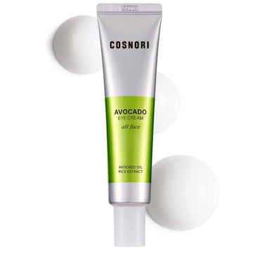 Cosnori Avocado Eye Cream - Nourishing Eye And Face Cream - With Organic Avocado And Rice Bran Extract – Korean Skincare – Anti Wrinkle And Depuff – Irritation Free Formula, 1.01 Oz