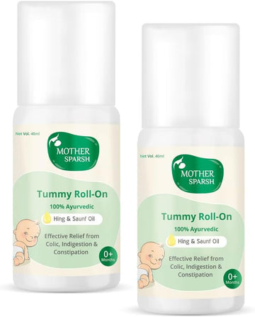 Tummy Roll On for Baby, Colic Relief and Digestion, Ayurvedic, Hing & Saunf, 40ml (Pack of 2)