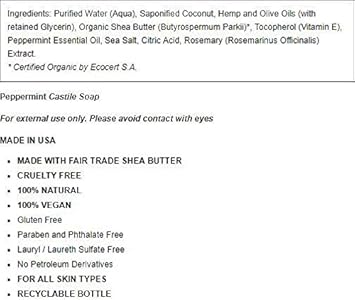 Dr. Woods Shea Vision Pure Castile Soap Peppemint With Organic Shea Butter - 8 Fl Oz - Pack Of 2 By Dr. Woods