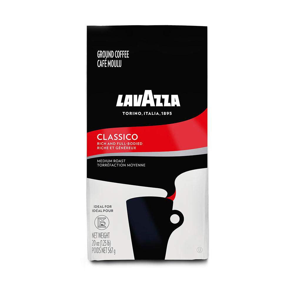 Lavazza Classico Ground Coffee Blend, Medium Roast, Authentic Italian, Blended And Roasted In Italy, Non Gmo, Value Pack, A Full Bodied With Rich Flavor And Notes Of Dried Fruit, 20 Ounce (Pack Of 9)