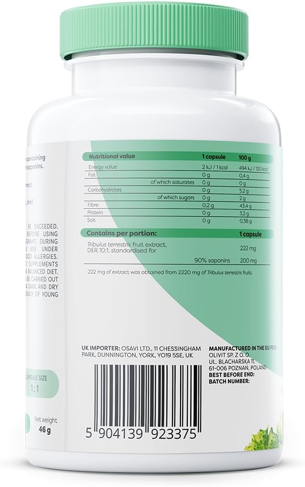 Osavi Tribulus Terrestris 200 mg – 120 Vegan Capsules | Containing Tribulus Terrestris Fruit Extract | Rich in Saponins : Amazon.co.uk: Health & Personal Care