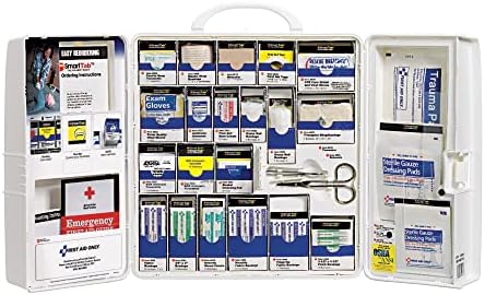 First Aid Only 50 Person Large Plastic Smartcompliance White Business Cabinet With Carrying Handle, Without Medications