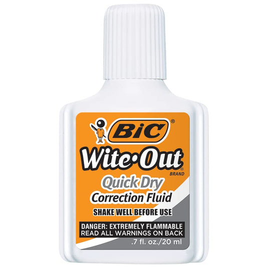 Bic Wite-Out Quick Dry Correction Fluid - 2 pack - white color writeout - white-out