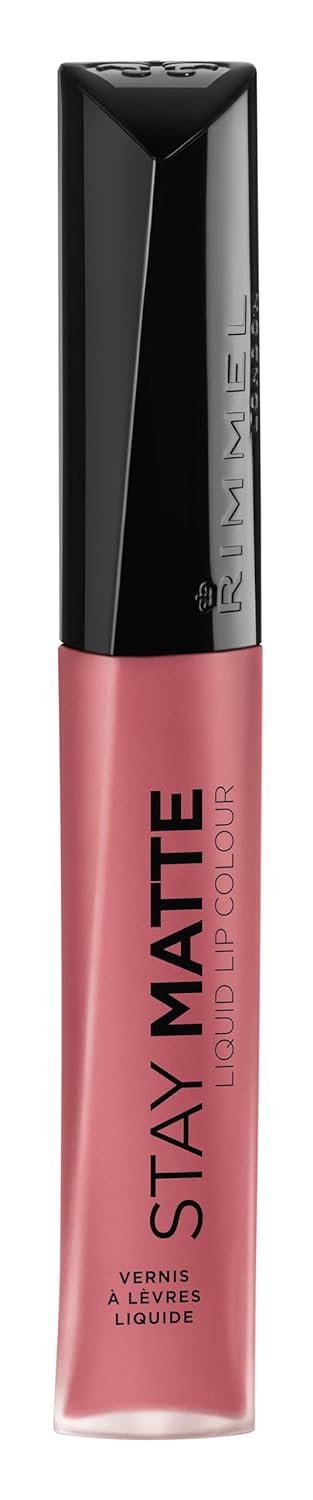 Rimmel London Stay Matte Liquid Lip Color With Full Coverage Kiss-Proof Waterproof Matte Lipstick Formula That Lasts 12 Hours - 733 Plunge, .21Oz