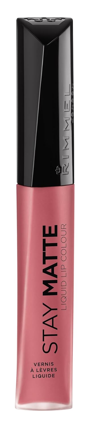 Rimmel London Stay Matte Liquid Lip Color With Full Coverage Kiss-Proof Waterproof Matte Lipstick Formula That Lasts 12 Hours - 710 Latte To Go, .21Oz