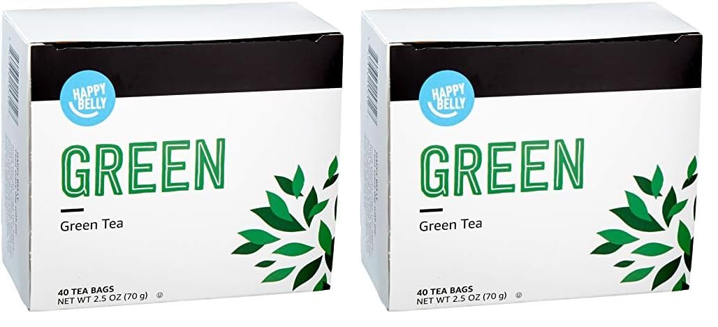 Amazon Brand - Happy Belly Green Tea Bags, 40 Count (Pack Of 2)