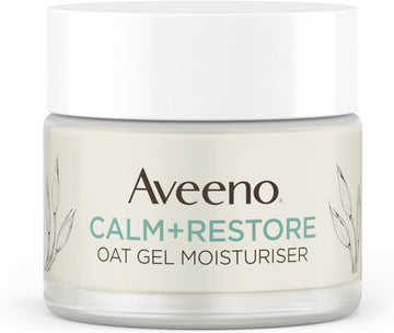 Aveeno Face Calm+Restore Oat Gel Moisturiser (1X 50Ml), Face Moisturiser To Instantly Soothe And Replenish The Skin'S Moisture Barrier, Intensely Nourishing Day Cream, Tested On Sensitive Skin