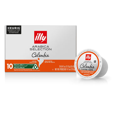 Illy Coffee K Cups - Coffee Pods For Keurig Coffee Maker – Colombia Medium Roast – Notes of Fruit - Bold, Flavorful & Full-Bodied Flavor of Pods Coffee - No Preservatives – 10 Count