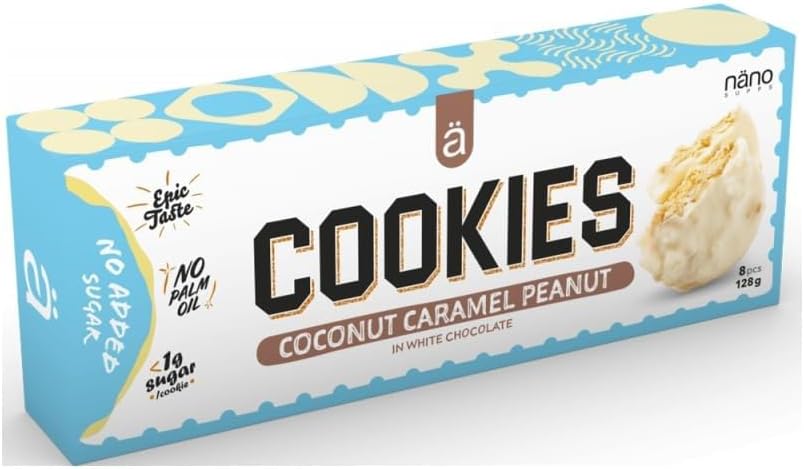 Nanosupps Protein Cookies (8X16G) Coconut Caramel Peanut - Functional Food - Protein Snacks