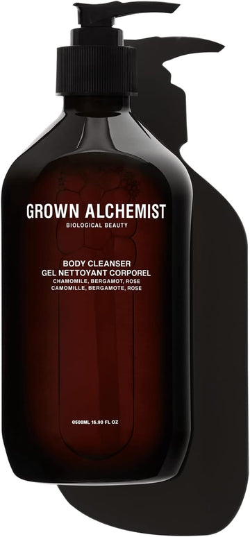 Grown Alchemist Energize Body Cleanser, Chamomile, Bergamot, Rose - Organic Body Wash, Sensitive Exfoliating, Moisturising - Natural Bathing Cleansers, Luxury Antioxidant Shower Gels - 500 Ml