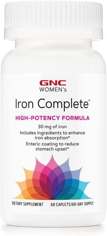 Gnc Women'S Iron Complete Multivitamin, 60 Caplets, Enhances Ability To Absorb Iron