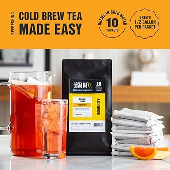 Tiesta Tea - Orange Tango Cold Brew, Premium Loose Leaf Blend, Non-Caffeinated Iced Tea, 10 Cold Brew Tea Packets - Brews One 64Oz Pitcher