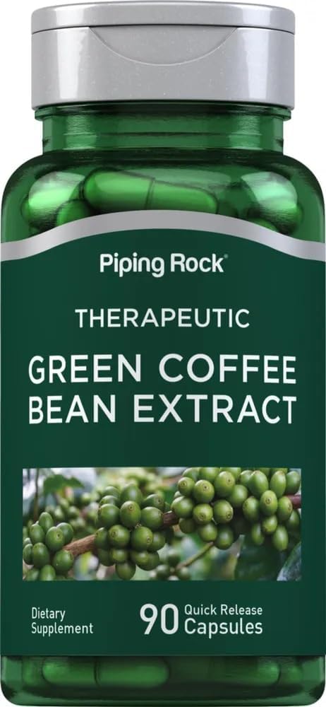 Piping Rock Green Coffee Bean Extract 8000 mg | 90 Capsules | Dietary Supplement | Non-GMO, Gluten Free