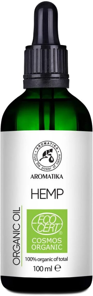 Hemp Oil Organic 100Ml - Hemp Seed Oil Cold Pressed - Vegan - 100% Natural - Hemp Oil Extract In Light Protection Glass Bottle - Organic Oil For Skin Care - Hair Care