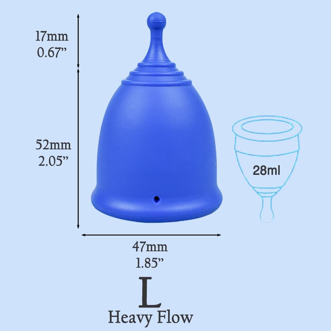 SHORDY Menstrual Cup, Single Pack (Large) with Box, Soft & Flexible, Copa Menstrual Kit for Women | Up to 12 Hours of Comfort, Eco-Friendly & Safer Alternative to Pads & Tampons (Blue) : Health & Household