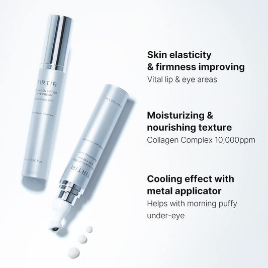 Tirtir Collagen Lifting Eye Cream - Eye Roller, Wrinkle Spot Treatment, Revitalizing Moisturizer,Tightening Under Eye For Wrinkles,Fine Lines,Under Eye Bags,Eye Lift Treatment For Men & Women