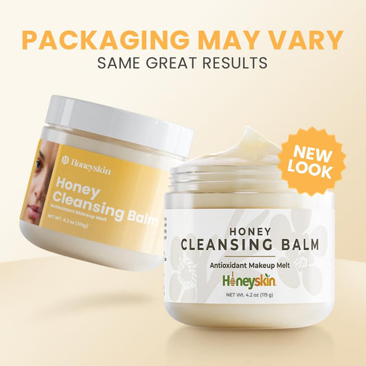 Honey Cleansing Balm Makeup Remover - Face And Eye Makeup Remover For Sensitive Skin Face Wash - Hydrating Facial Cleanser And Gentle To Face Makeup Melting Balm (4Oz)