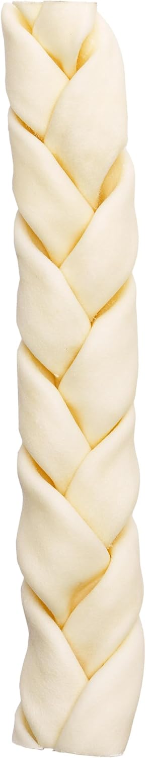Pet Factory 100% Made In Usa Beefhide 12" Braided Stick Dog Chew Treat - Natural Flavor, 1 Count/1 Pack