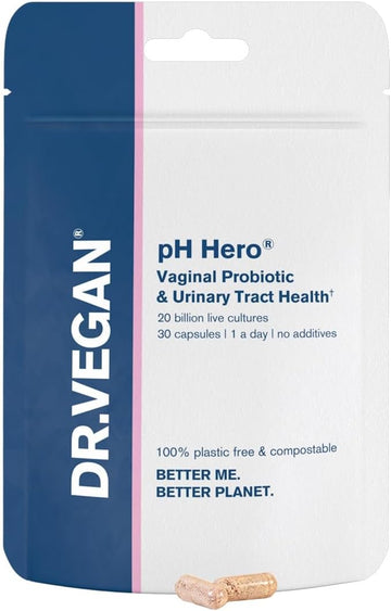 DR.VEGAN | pH Hero | Supports Balanced Vaginal Flora | 50bn CFU | Cranberry | Sea Buckthorn | Prevents UTIs and Infections