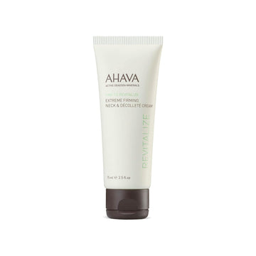 Ahava Time To Revitalize Extreme Firming Neck & Décolleté Cream - Promotes Firmness, Nourishes & Softens, Reduce Signs Of Aging, Includes Osmoter, Resveratrol, Goji Berry & Matrixyl 3000, 2.5 Fl.Oz
