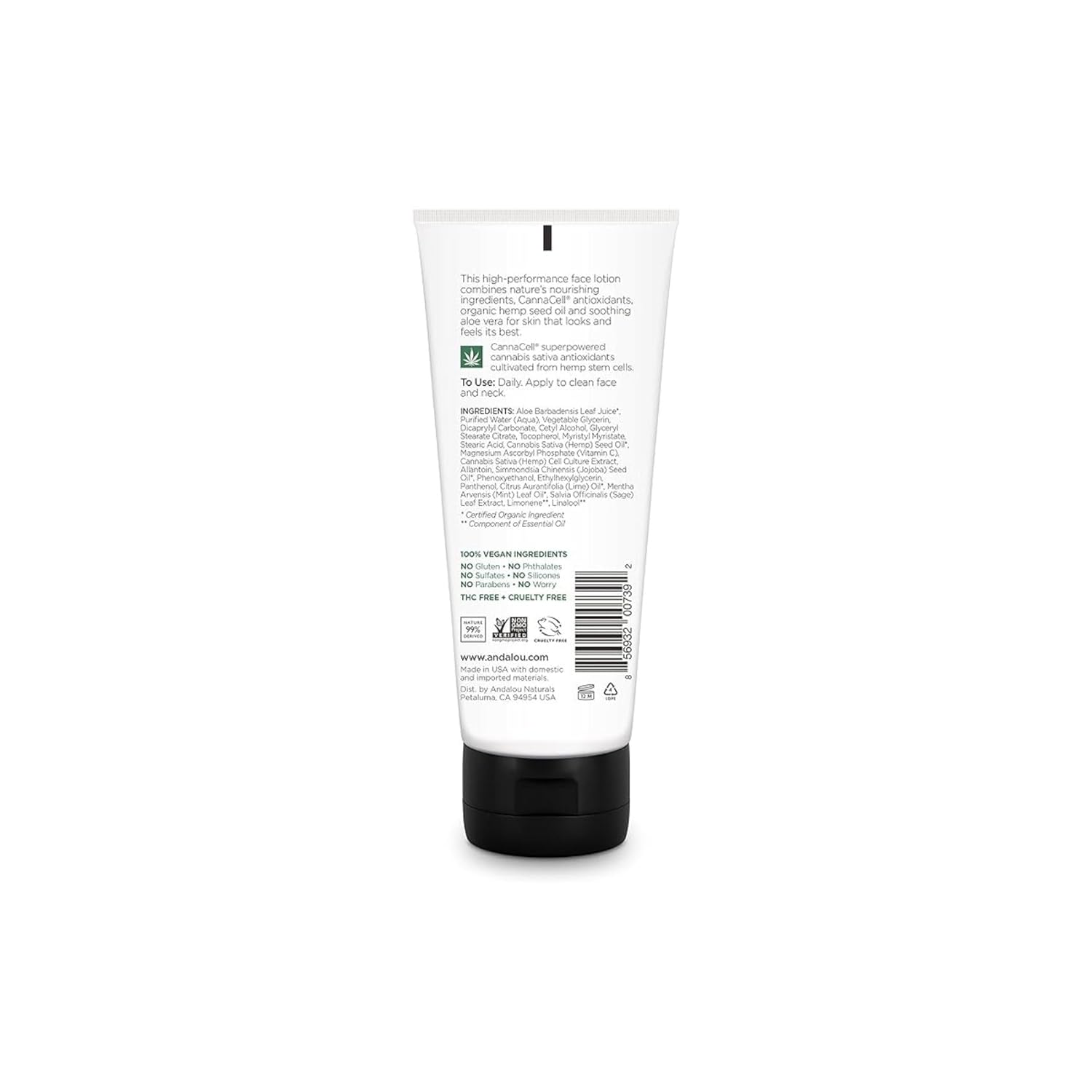 Andalou Naturals CannaCell MEN Comforting Face Lotion, 3.1 Ounce : Beauty & Personal Care